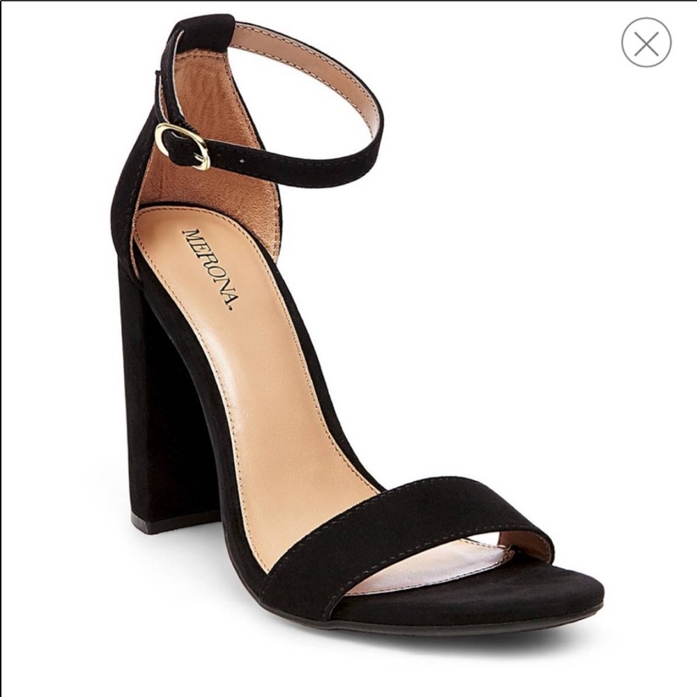 Merona Black Strap Heels
